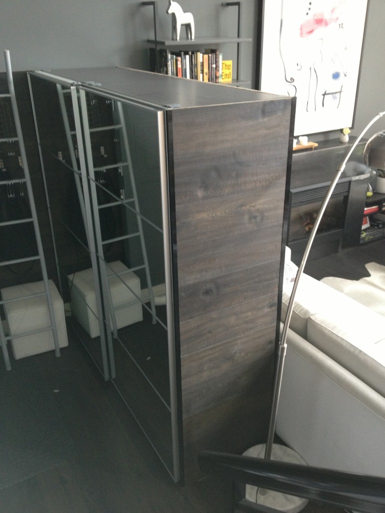 IKEA wardrobe with hardwood flooring