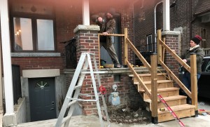 Replacing cement stairs with wooden stairs